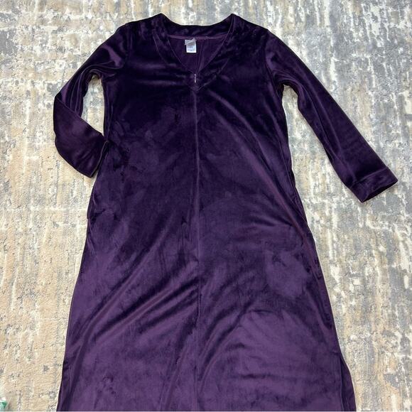 N Natori Half Zip Up Purple Soft Robe Housecoat Loungewear Small - Picture 6 of 7